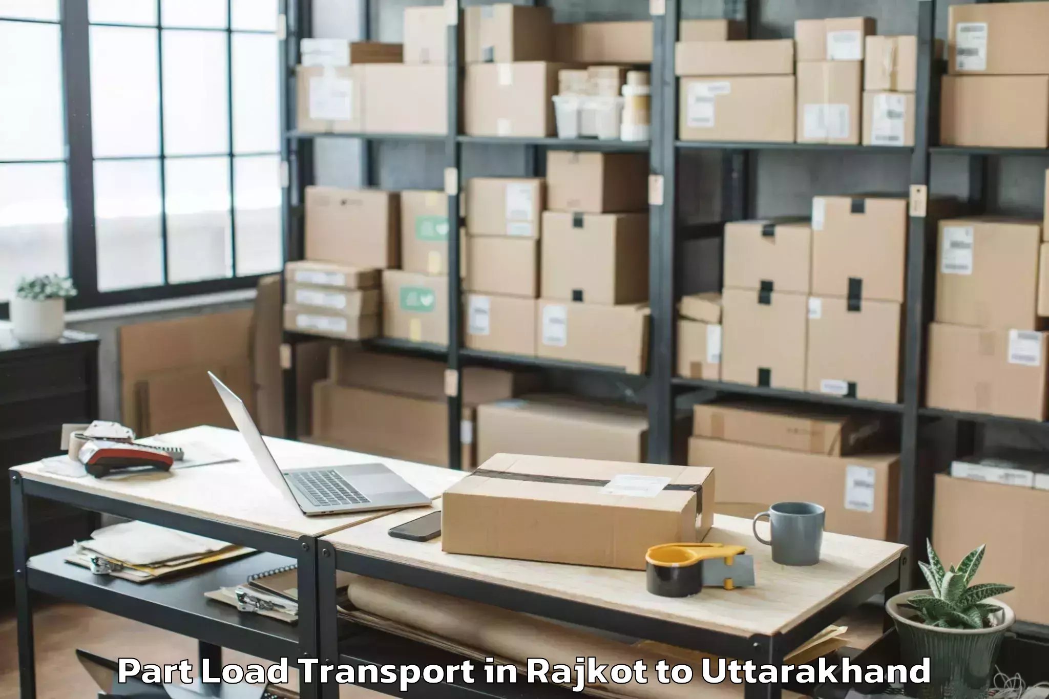 Trusted Rajkot to Ghansali Part Load Transport